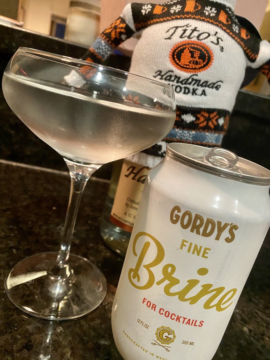 So, a while ago I mentioned that I like to make my dirty martinis with pickle juice. Then <a href="/gordyspicklejar/">Gordy's Pickle Jar</a> sent me some pickle brine.

Tonight I made a martini (sorry gin loyalists, I’m a <a href="/TitosVodka/">TitosVodka</a> girl) and I can confirm that Gordy’s brine is, indeed, a fine brine.