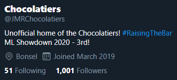 Oh my goodness.

We have reached ONE THOUSAND FOLLOWERS! This is a huge milestone! Thank you all so much! 🥳🥳🥳