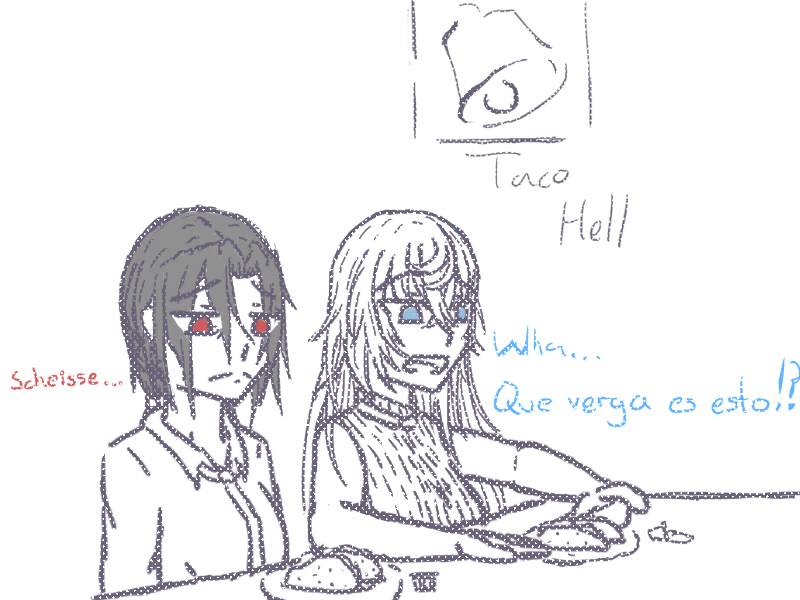 SHINKI93's tweet photo. FX-05 and M1908 wanted tacos, just that, and that damn place spat in their faces.

Now M1908 has two enemies. The hornyness and taco be--taco hell.

#GirlsFrontline 
#少女前線 
#M1908 https://t.co/Zj5loWESuc