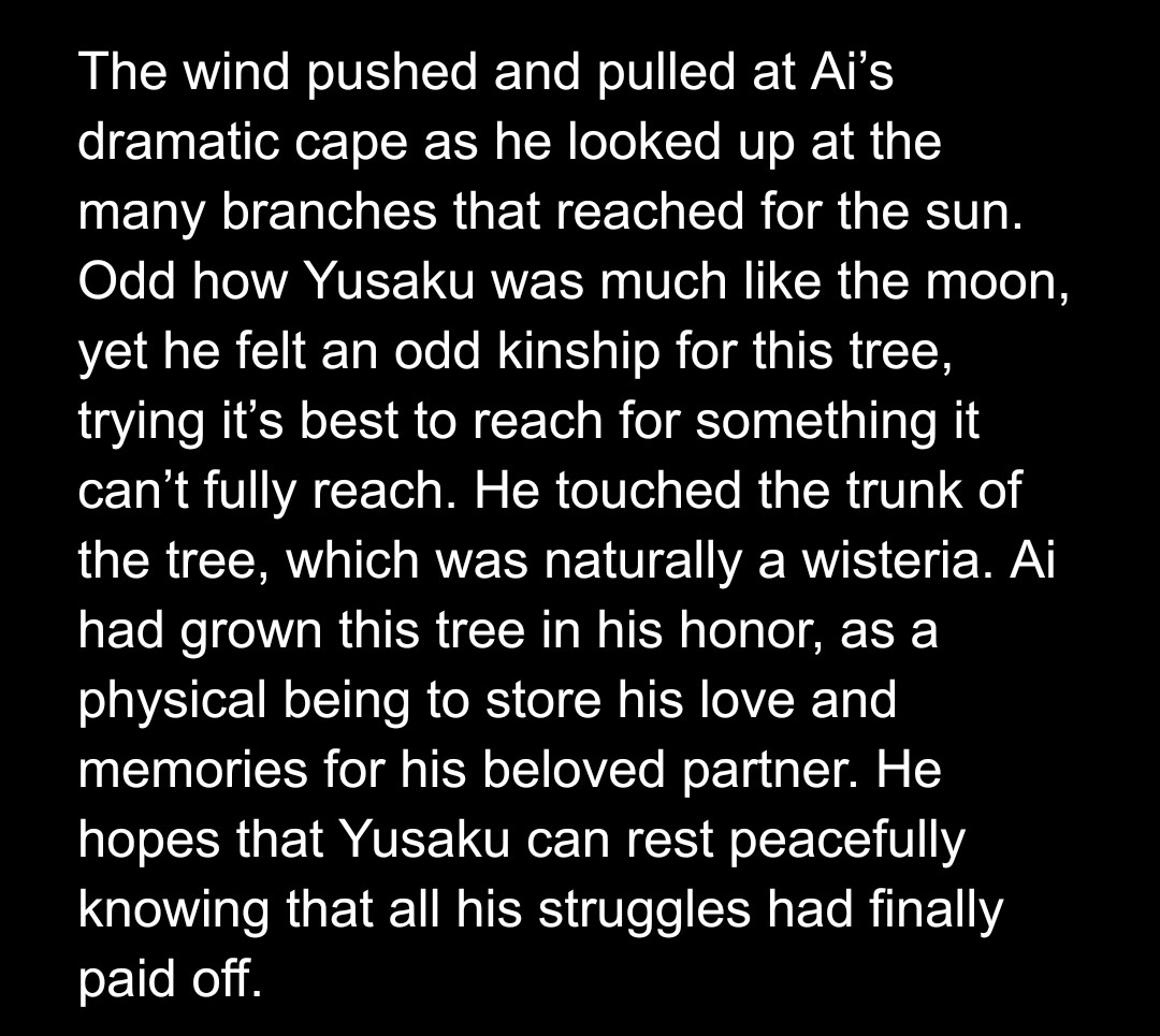 saltiestcoconut's tweet image. So apparently we're all gonna post our drabbles so here's the ones I wrote for the yugioh forever vrains chat drabble session! It was a lot of fun writing these I'm looking forward to our next session 
... I'll post these on ao3 later 
#aiball