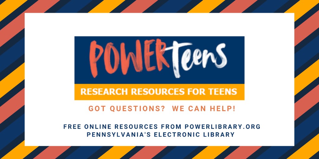 #PowerTeens puts free, reliable research and homework information in one easy to use place!  teens.powerlibrary.org #homeworkhelp #paonlinelearning #PowerLibrary #chatpa
