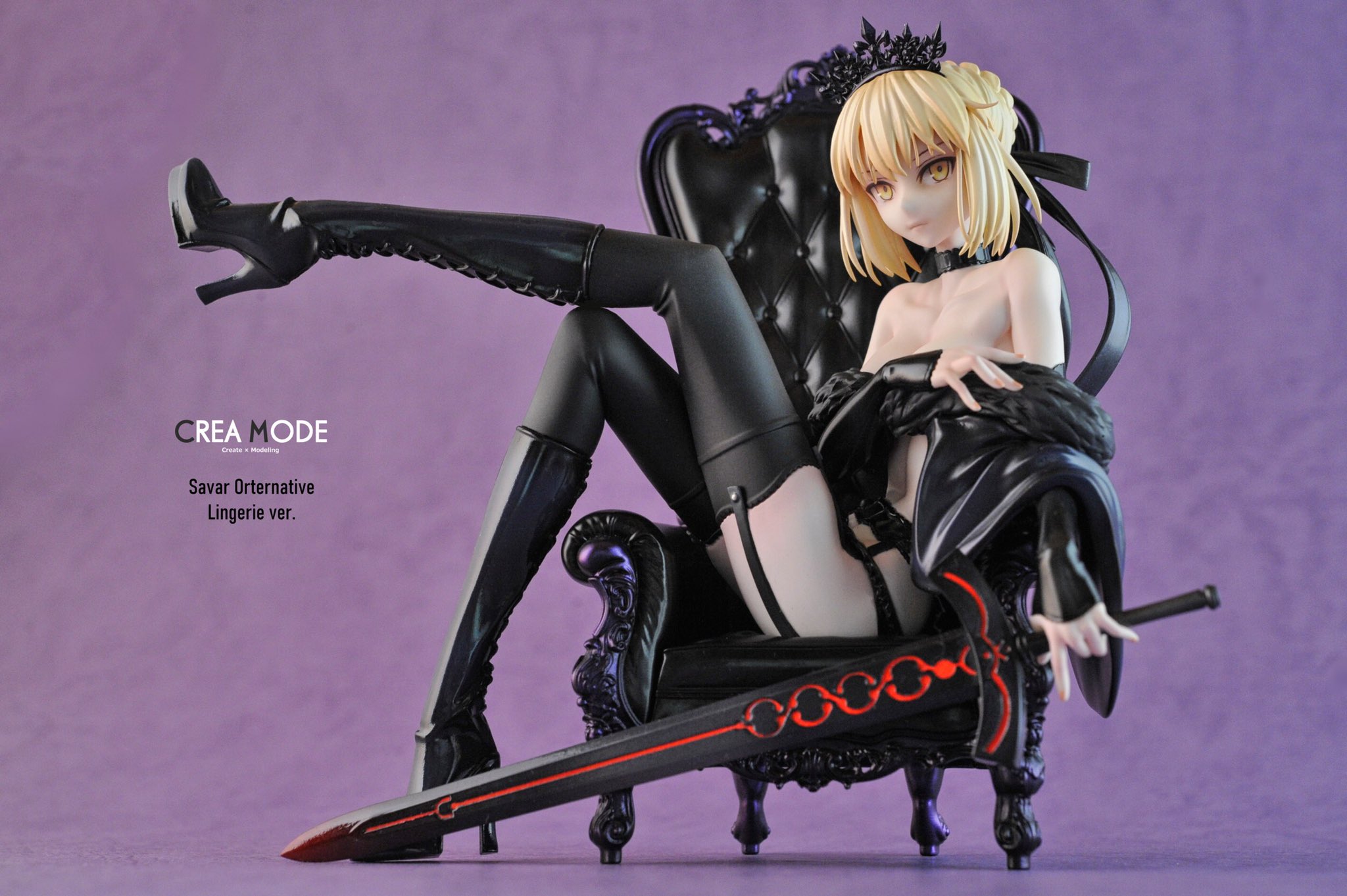 CREA MODE FGO セイバー ガレージキット 塗装済 完成品 Fate】CREA MODE セイバーオルタ ガレージキット塗装済み完成品