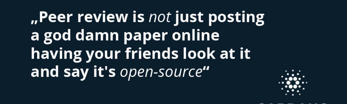 #cardano has been built on a bedrock of rigorous (>80% rejection rates) double-blind, peer-reviewed code with scaling, on-chain governance, speed and low cost built in at the protocol level from it’s very inception.