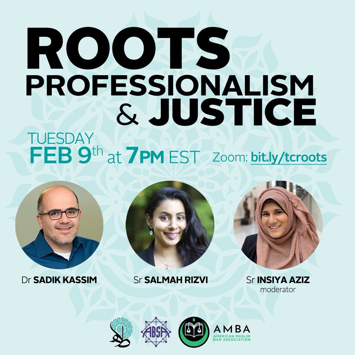 AbsaNetwork's tweet image. Islam is a faith rooted in justice, join us this Tuesday as we explore how these roots of justice and faith can manifest themselves in our professional lives. 

To join this session, please register at:
bit.ly/tcroots