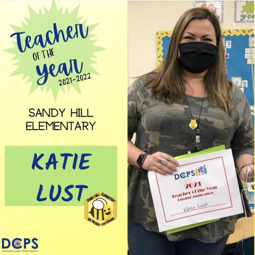 ElementarySandy's tweet image. Congratulations to Sandy Hill Elementary School’s Teacher of the Year finalist, Kindergarten teacher Mrs. Katie Lust!  🐝💖
