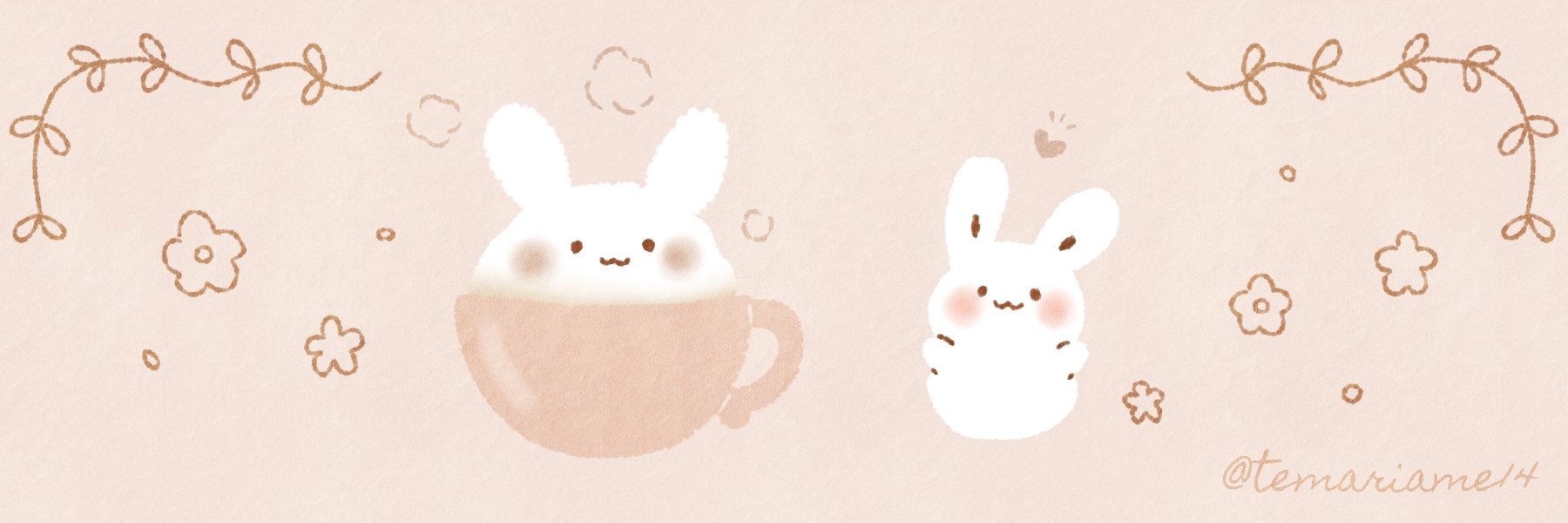 てまりまろ カフェラテなフリーヘッダーになります よろしければ使ってみてやってくださいませ アイコンとしてお好きな子のところで切り取り 使用していただいても構いません 2次配布 自作発言 トレス等 フリーヘッダー フリー