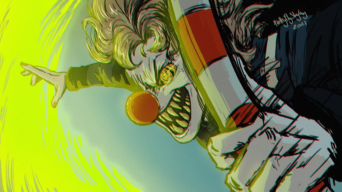 PrettyFlyShyGuy's tweet image. The sketch ➡️➡️➡️ The finished illustration.