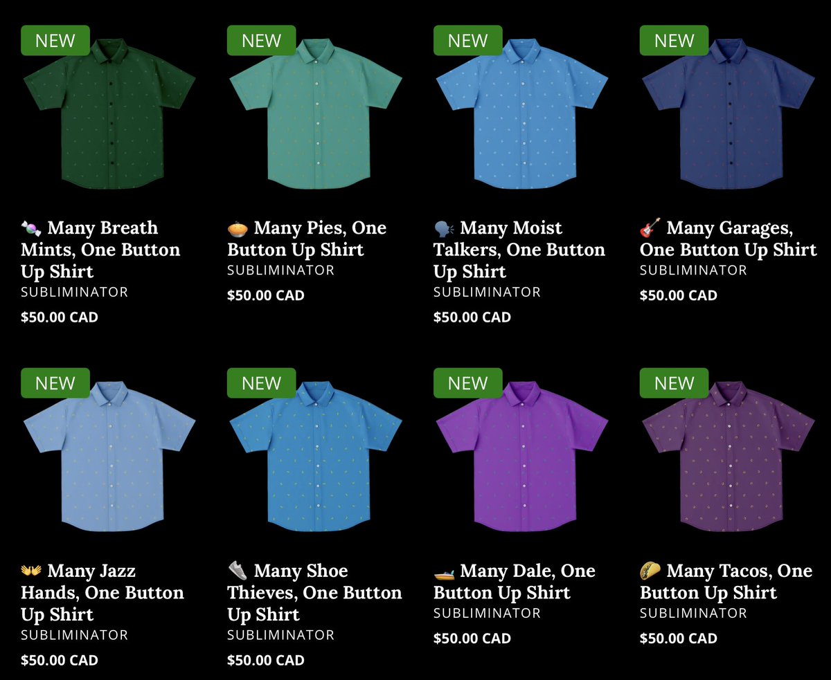 You said you wanted more classy Blaseball stealth merch- and we heard you!

Introducing! 21 NEW BUTTON UP SHIRTS! That’s right- one for each team!

blaseballcares.com/collections/all