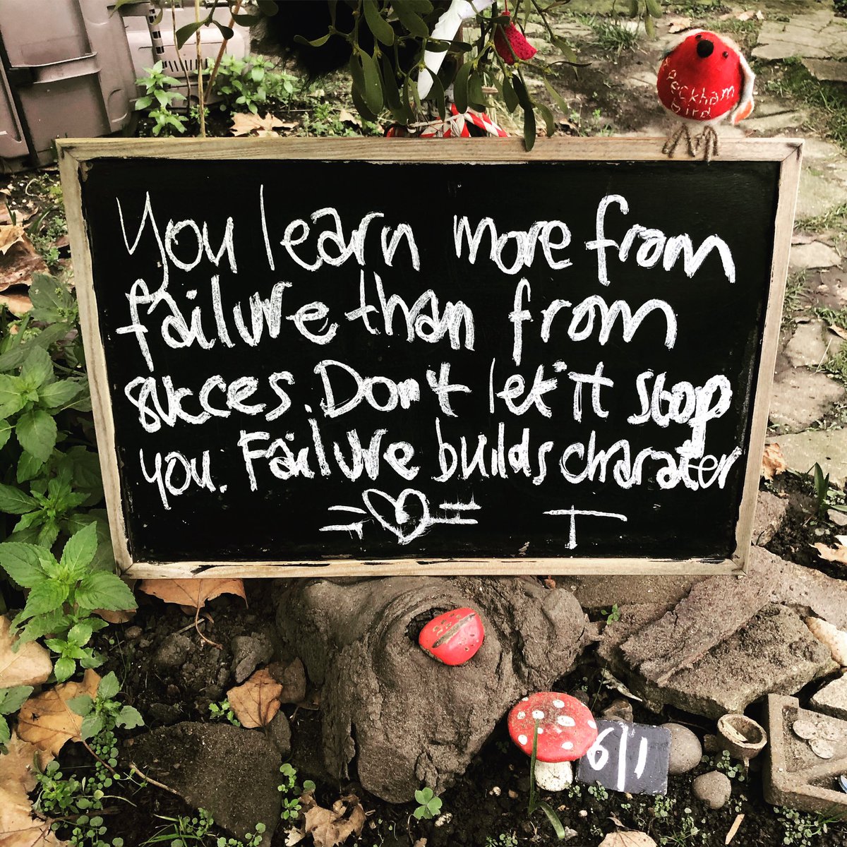peckhambird's tweet photo. #learnfromfailure #nosuccess #failurebuildscharacter #beyou #authenticity #staykind #beyoutiful #kindness #wishing  #everyone #light #love #laughter and #joy in your dear #hearts 🌈❤️ https://t.co/B4PI48Si8W