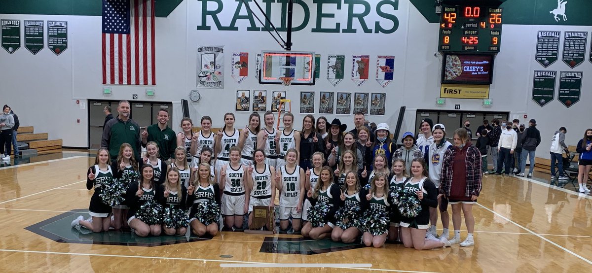 We are the champions!  Class 2A Sectional 45 belongs to the South Ripley Raiders!  Congratulations Coach Matt McNew and the Lady Raiders!  @sr_women #RaiderPride