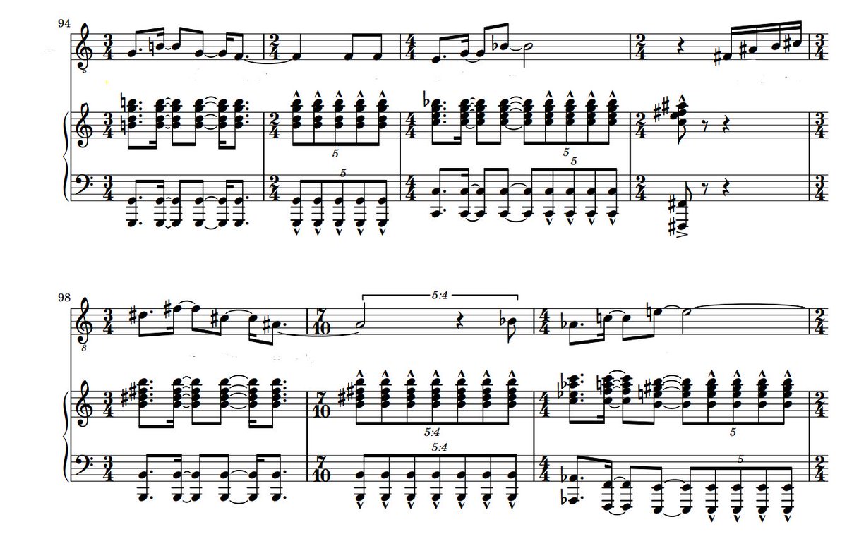 in isolation, of course, this isn't really all that meaningful. an entire piece in 7/10 would sound exactly like a piece written in 7/8; these things are only noticeable in relation to an already established tempo. here's an example in situ from my own work: