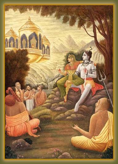 The same situation continued whenever Rishi Bhringi visited Kailasha. Mata Parvati decided to teach him that Shiva and Parvati are one and inseparable. So on one such visit, Mata Parvati sat on the left lap of Mahadev when Rishi Bhringi came.