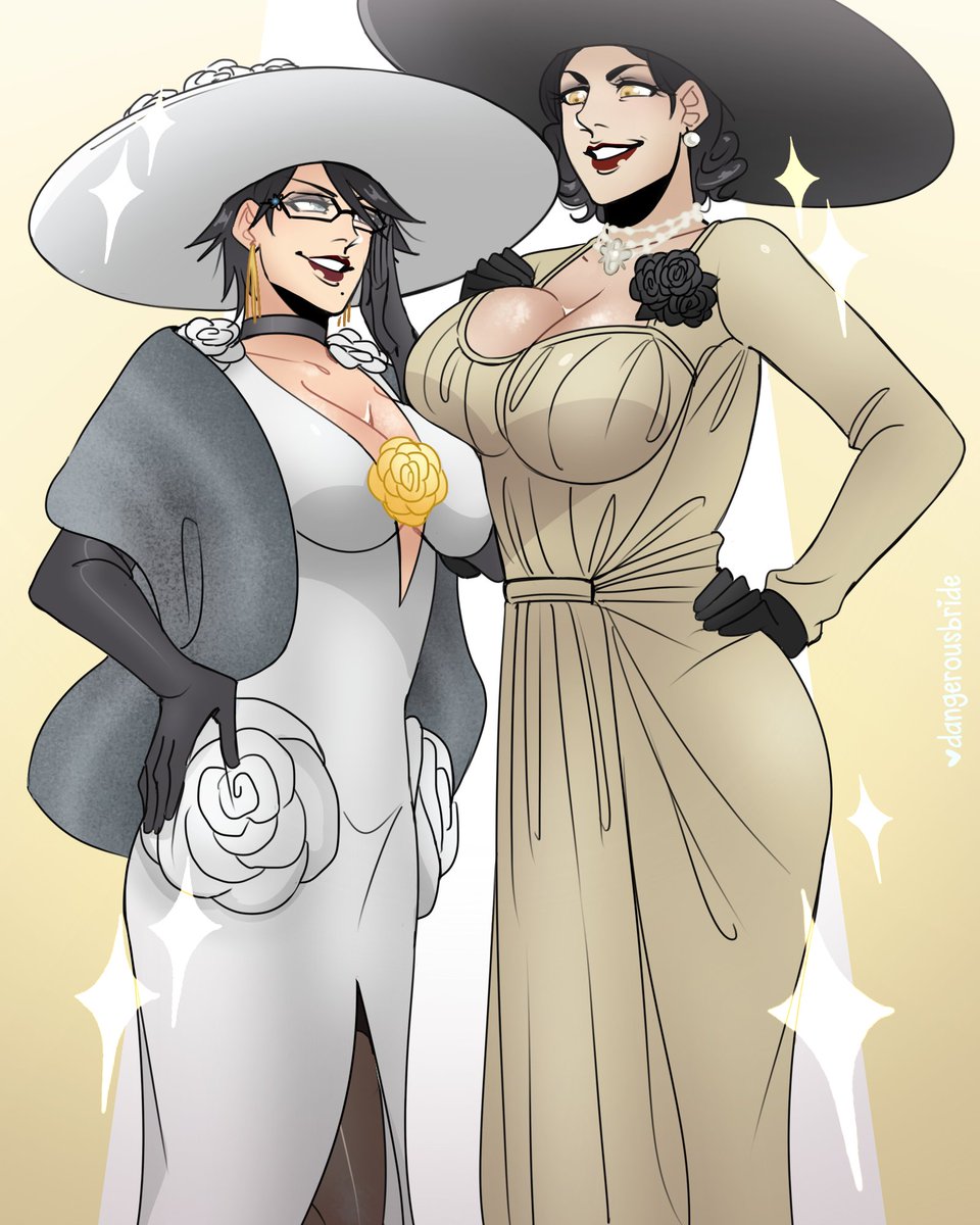 dangerousbride's tweet image. Tall ladies 👒💋 #Bayonetta #ResidentEvil8