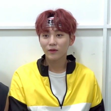 seungkwan with red hair; a thread