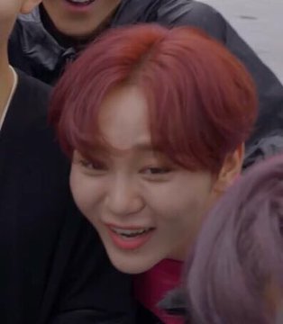 seungkwan with red hair; a thread