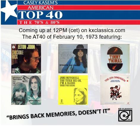 KXclassics's tweet image. “I wanted it to be a record about all the things I grew up with”. Thats what Elton John said about his No. 1 song ‘Crocodile Rock’. 
Tune in to kxclassics.com for the American Top 40 at 12PM (cet)
#eltonjohn #steviewonder #marvingaye #wings #eagles #elvispresley #70