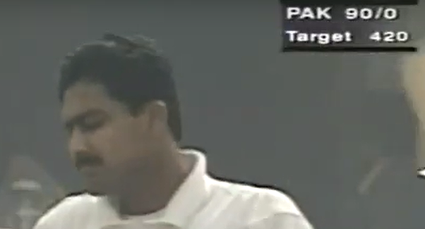 At lunch, Kumble’s figures read a not too flattering none for 27 from 6 overs, bowled mostly from the Football Stand End.