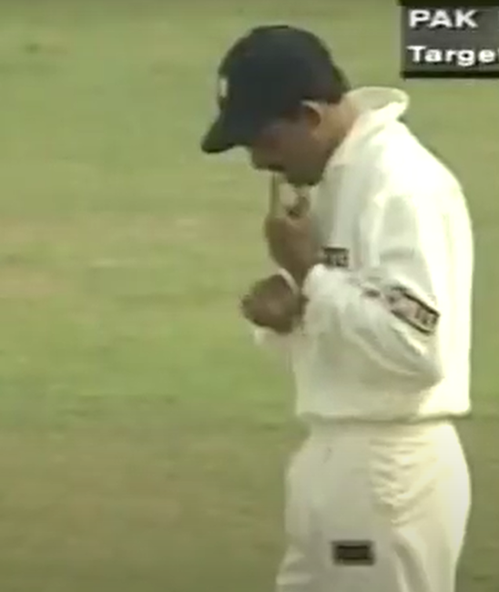 On resumption, Mohammad Azharuddin, convinced that only Kumble could make an impression on that pitch, asked his ace leg-spinner to switch over to the Pavilion End.As he started his third over of the new spell, Pakistan had just crossed hundred.