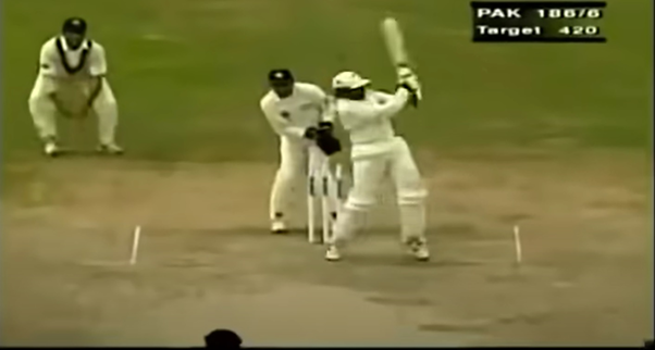 Malik, injured and restricted in movement, was now outfoxed by the Indian leggie. The ball was pitched short, and the batsman instinctively went for the pull. He was late on it and the ball did not rise as much as he expected.