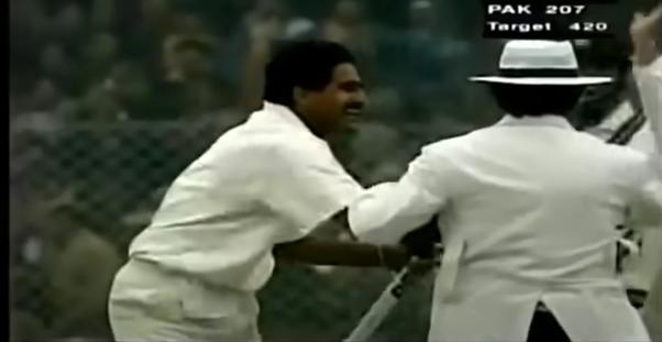 A snake charmer played his pipe outside the ground in a fitting background score. The Indian team carried Kumble to the pavilion in their arms. Even as an army of security personnel fought to control the hysterical crowd, Kumble’s shirt was grabbed & torn by overenthusiastic fans