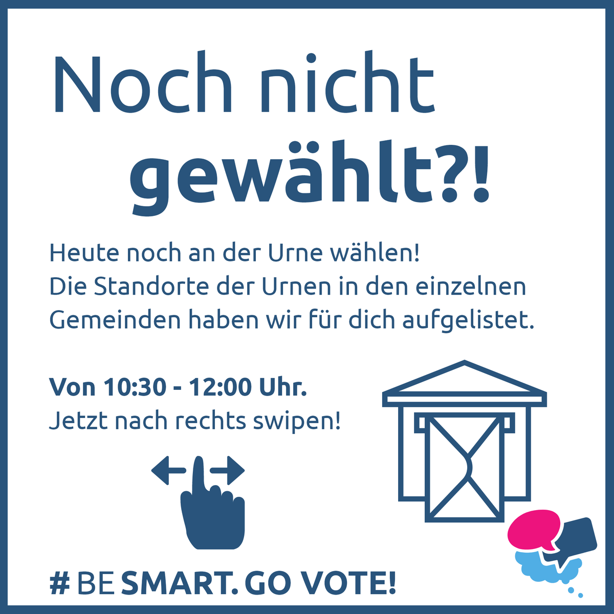 easyvote_li's tweet photo. Noch immer nicht gewählt? Jetzt gibt es die letzte Chance an der Urne. Heute von 10:30 - 12:00 bei deiner Gemeinde. Jetzt unbedingt noch teilnehmen! #LTWahl2021 https://t.co/jnndOWCVn2