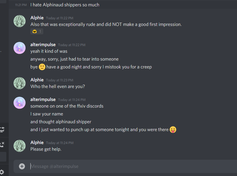 Don't DM people with this kind of shit. This behavior is toxic and abusive. Not everyone's screen name is a reference to your fandom, even if they're in that fandom. Some people's screen names are just their names. Crazy idea, I know.