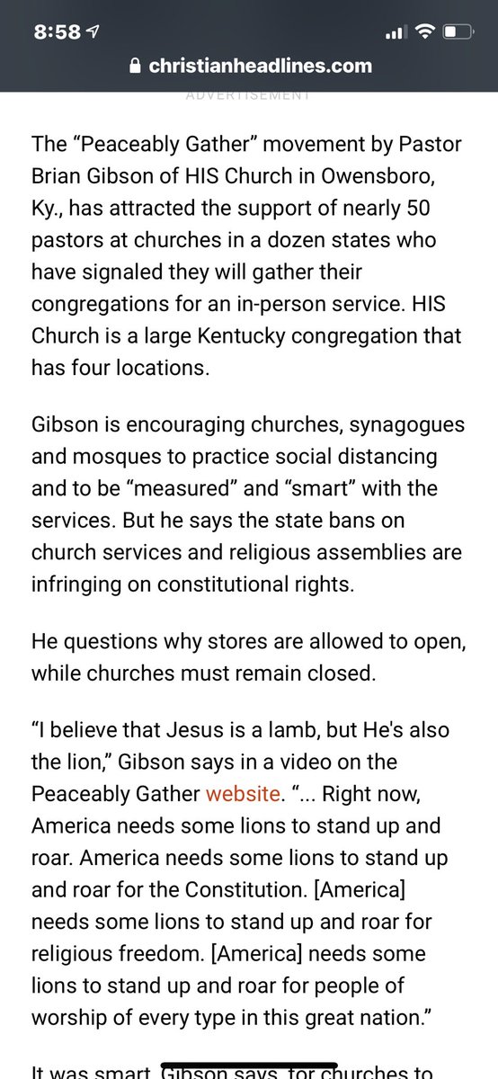 He started the Peaceably Gather movement. Basically to get churches to re-open against orders to stay closed due to the pandemic. So far 50 churches in 12 states are in on it. He rallies all over pushing it & far right points. They even had a bus tour 7/