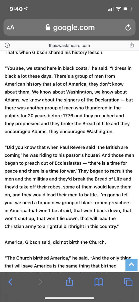 He combines that with the right wing rhetoric & ties it to the revolutionary war... then begin pushing Jan. 6th. He spoke on the 5th & 6th & says he attended Trump’s rally but then returned to his hotel... because his feet were cold. 9/