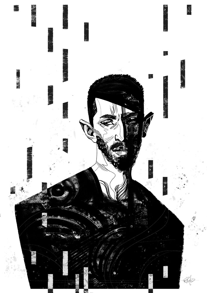 I still like this portrait. It had some good scribbles!

Here are the inks! 