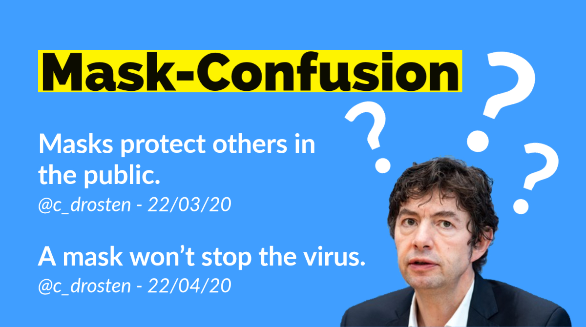1/: Germany’s chief virologist, inventor of the corona PCR-test, world record holder in speed publishing & holder of the Order of Merit of Germany,  @c_drosten, has a somewhat elastic relationship with the truth. But he isn't the only one who made disputed statements about  #masks.