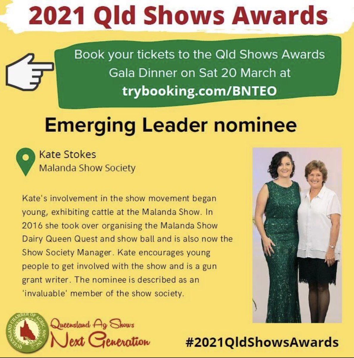 QCASNextGen's tweet photo. Book your tix to the #2021QldShowsAwards Gala Dinner on 20 March in Roma at https://t.co/4DMchOO7gI https://t.co/kdeTUayopP