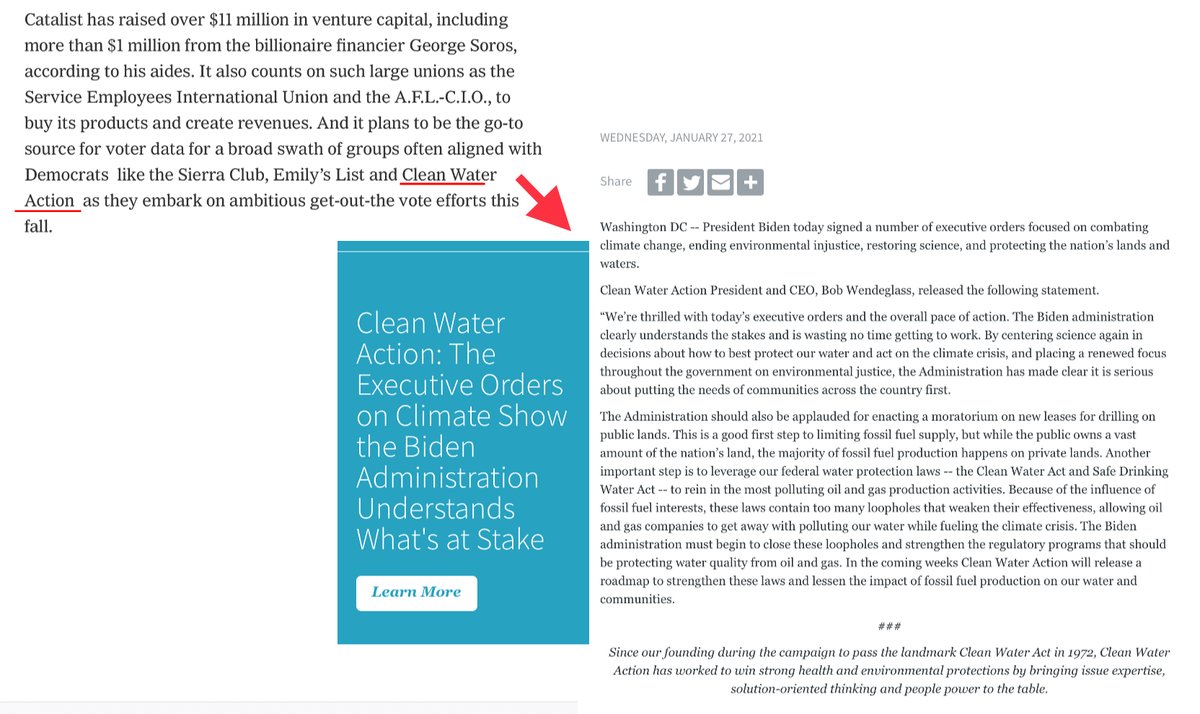 Amazing how the ppl involved have been accused of pay 4 play in the past and here we have Joe signing EOs for orgs involved with the voting.Watch the ‘clean’ water. https://www.cleanwateraction.org&nbsp;
