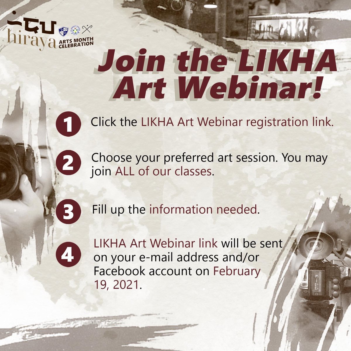 sbcSHEEP's tweet photo. HIRAYA-LIKHA Art Webinar Sessions asks you, ”Have you registered yet?” 🤔 

If no is your answer, then this is the sign that you must! Here is a registration process guide you may follow in order to join us on the 20th of February (Saturday)! 💙 https://t.co/D4lhMZDP3L