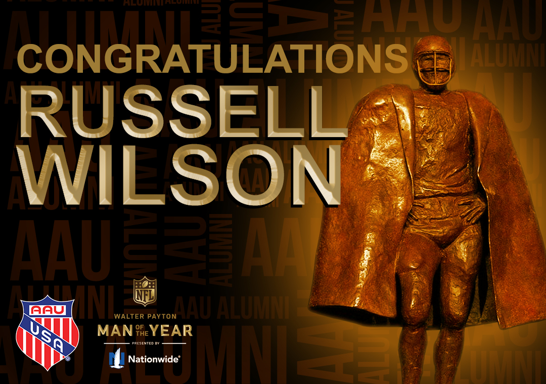 AauFootball's tweet photo. A big congratulations to #AAUAlumni @DangeRussWilson on being selected as the Walter Payton Man of the Year! We are proud of you.

#WeAreAAU #WPMOY https://t.co/iLZZrI42Kn