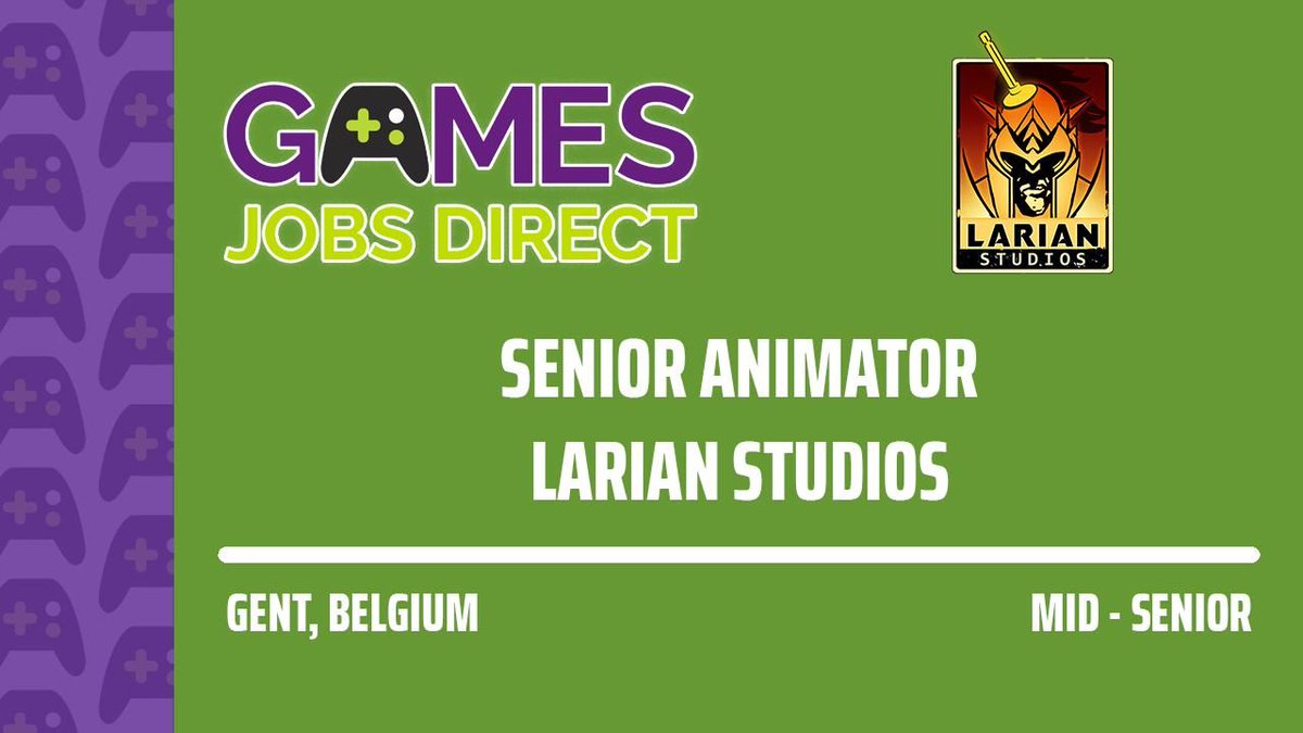 With multiple awards to their name, Larian Studios has proven that we're dedicated to delivering high-quality role-playing games.

Apply Here: gamesjobsdirect.com/details/senior…

#gamejobs #animationjobs #belgiumjobs
