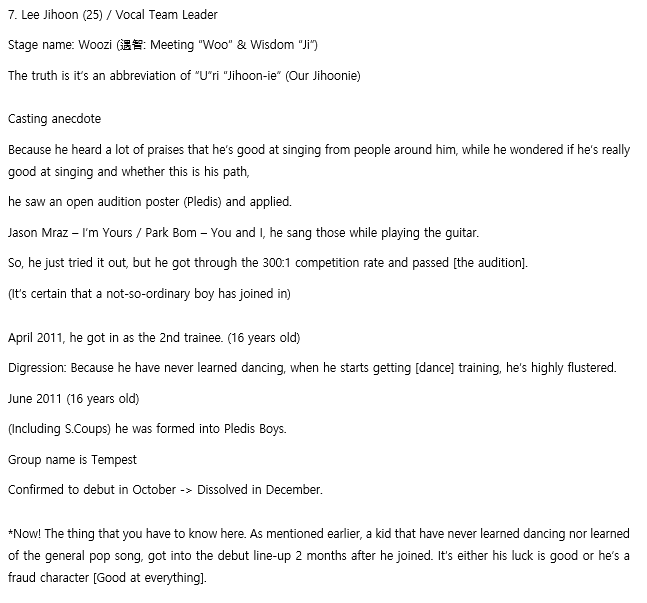 Woozi debut processWoozi, what’s the thing that you’re most proud of?"SEVENTEEN" – WooziWhat’s your Querencia?“My querencia is these guys [SEVENTEEN]." – Woozi @pledis_17  #SEVENTEEN  #세븐틴  #WOOZI  #우지