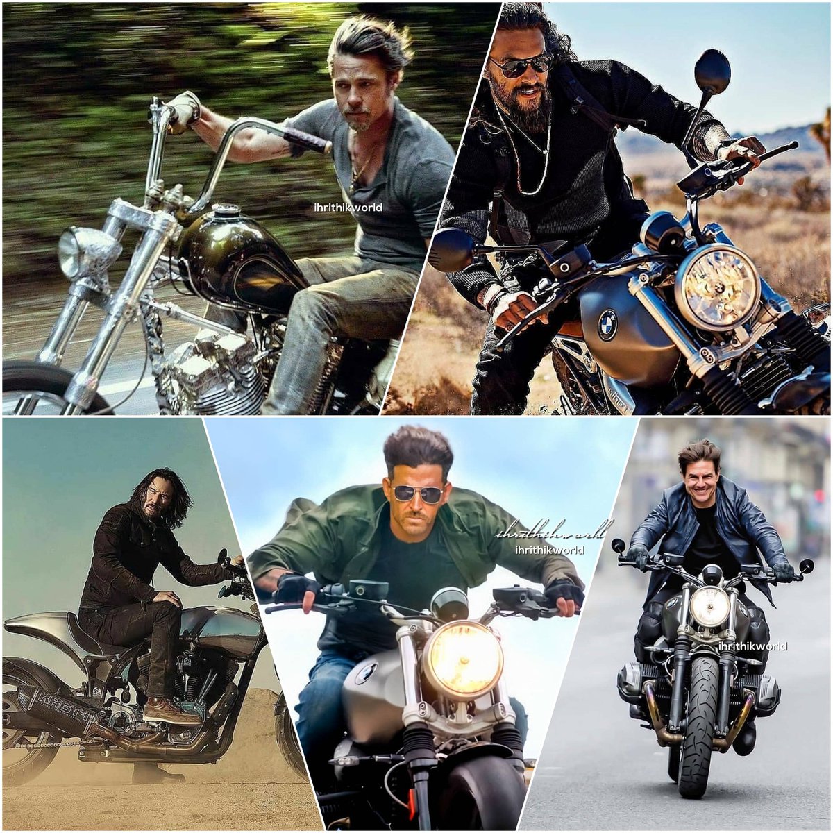 Who is your favourite biker?😍🔥

#hrithikroshan #bradpitt #keanureeves #tomcruise #jasonmomoa