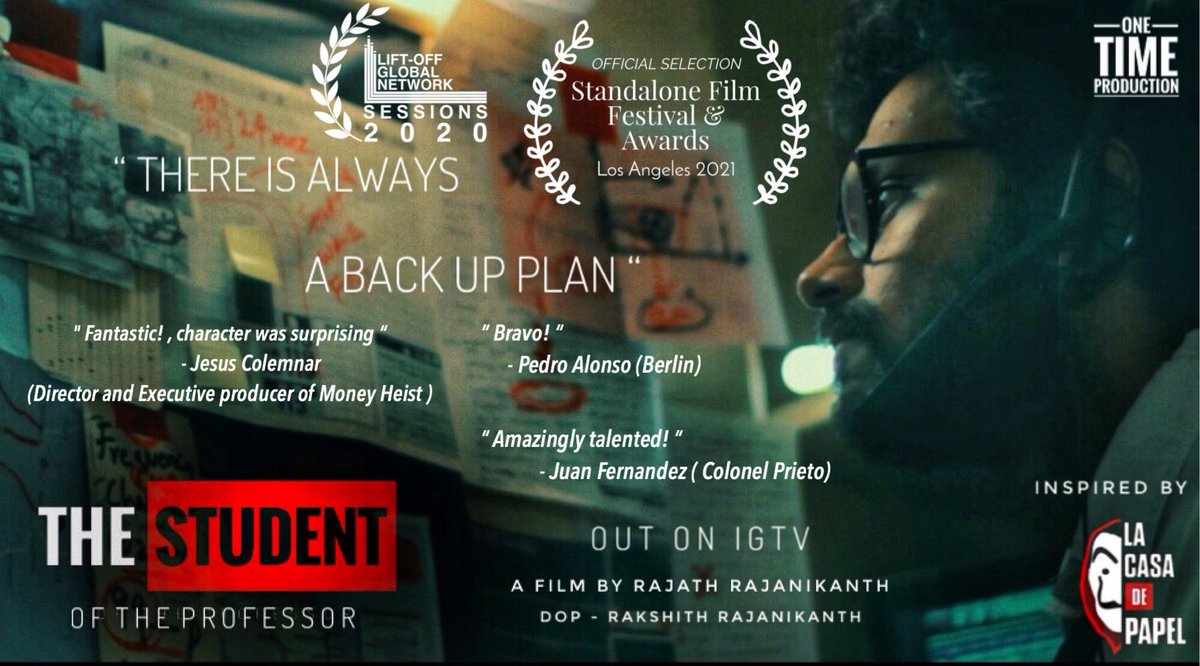 rajathbr07's tweet photo. A short film that i made in my room during the lockdown! Inspired by @netflix series #MoneyHeist , do take a look ~> https://t.co/v6w9065BU3
#sundayvibes #SundayMorning @_alexrodrigo_ @AlbaGlezVilla @AlvaroMorte @NetflixIndia #Sunday #SundayThoughts #roseday #LCDP https://t.co/Uo6uhmyYFo