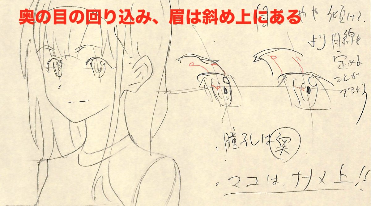 ট ইট র アニメ私塾 奥の目の回り込み 眉毛は斜め上にある 年基礎コース添削結果より 一般 21年4月スタート オンライン基礎コース フォーム 〆切2 26夜10時 T Co Fdjhq6frxd