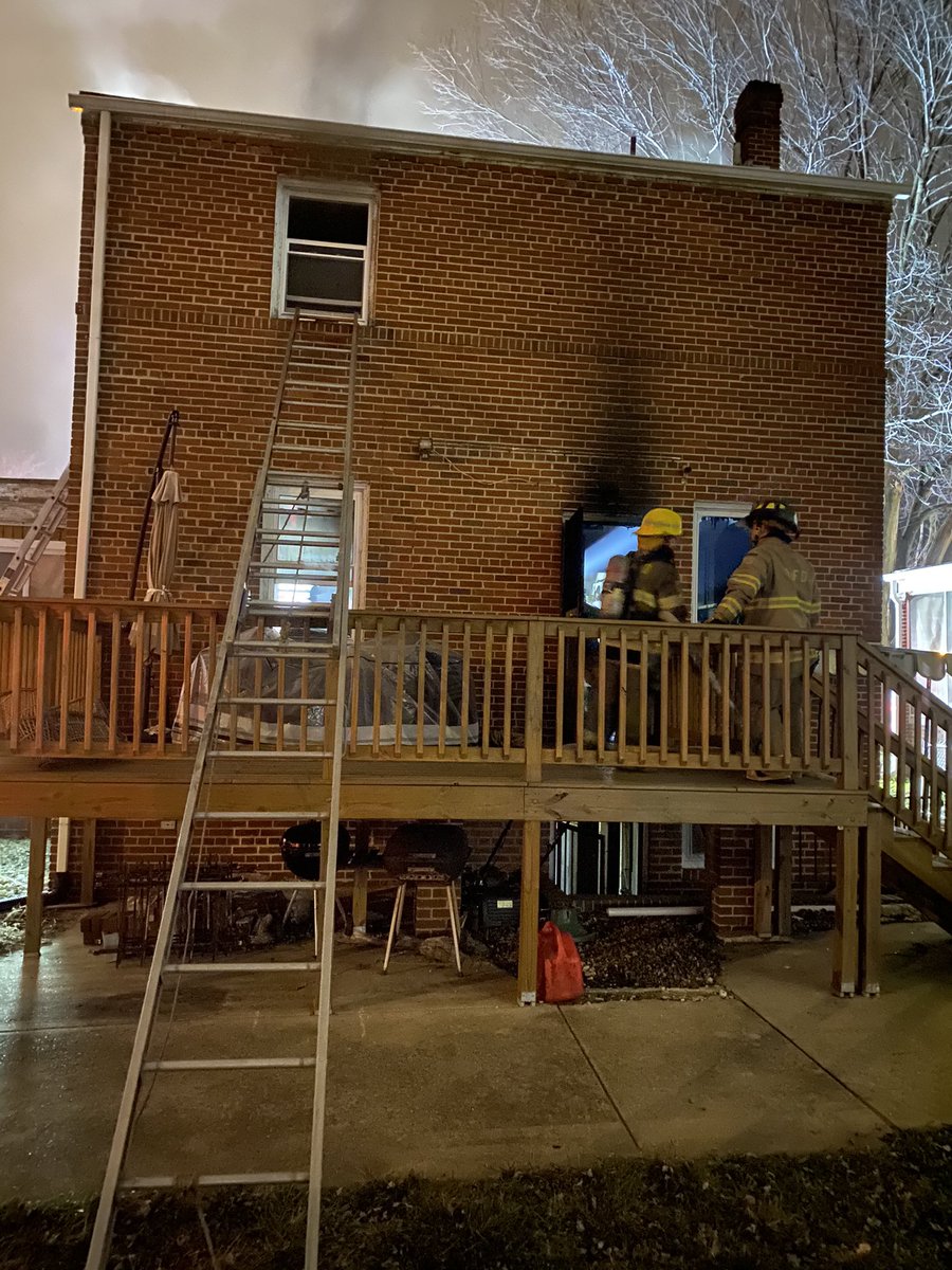 PGFDNews's tweet photo. Approx 10:56pm, #PGFD units were dispatched to 4800 blk of Towne Park Rd in Suitland for a house fire. Upon arrival, crews found smoke showing from front door of a 2-story single-family home. Fire located in basement. Crews removed one dog from the house; provided oxygen. (More) https://t.co/os7GCOcrlG