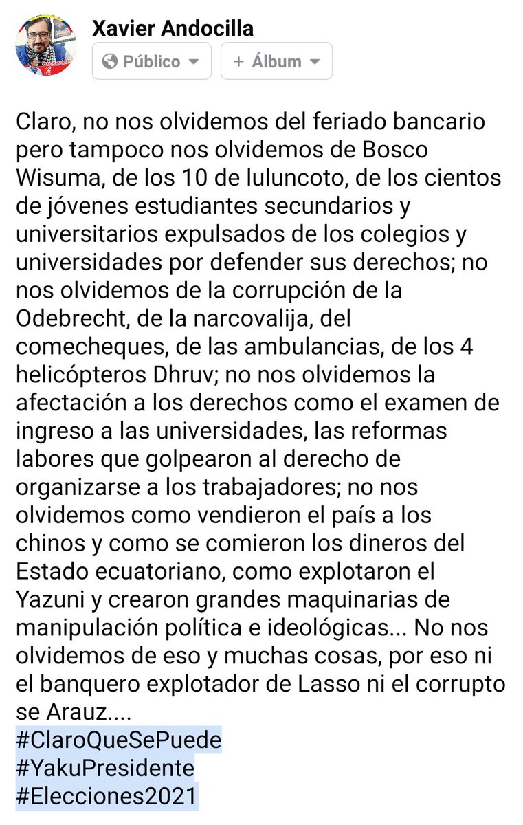 XavierAndocilla's tweet photo. #ClaroQueSePuede 
#YakuPresidente 
#Elecciones2021Ec https://t.co/arYG5MPfIS
