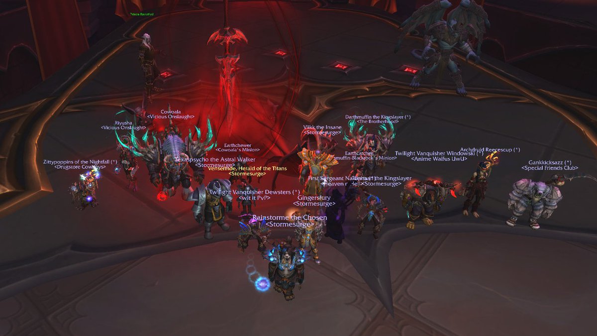 Storme_cloud's tweet photo. Stormesurge guild FIRST, Sire Denathrius! <3 So proud of how far we've come being a new WoW guild! Love y'all, fam! #Warcraft #siredenathrius #forthehorde #wowguild https://t.co/5GyDIads3W