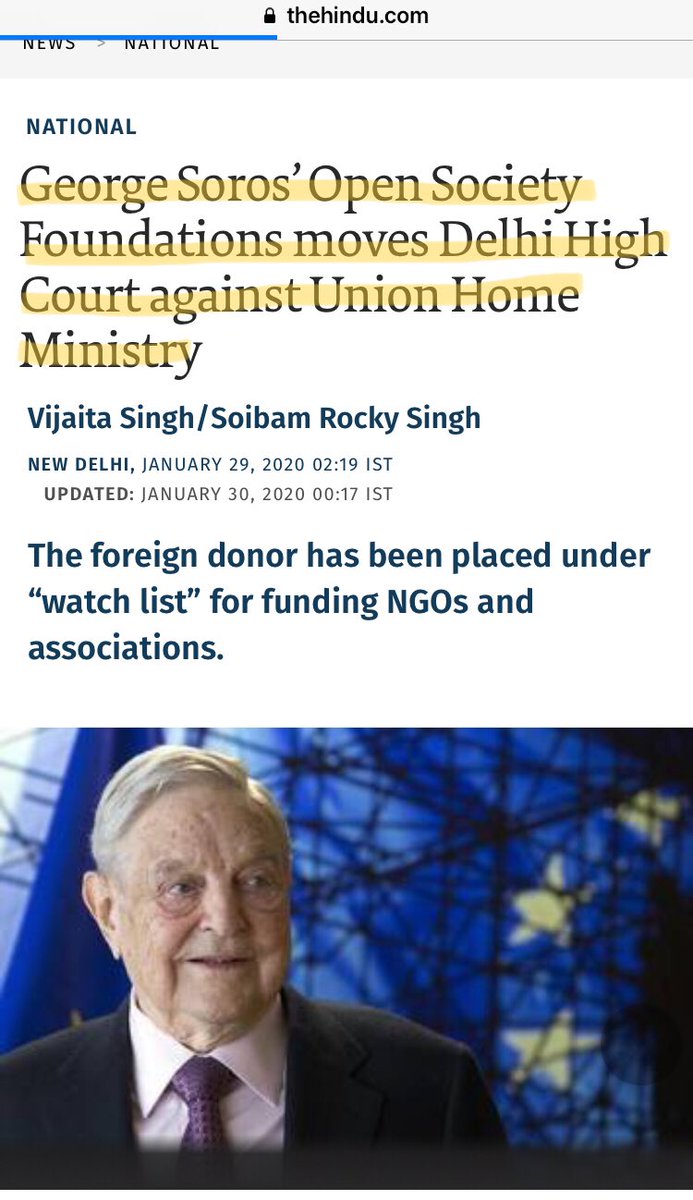 ഞാൻ നമ്മടെ കഥയിലോട്ട് വരാം 16/9/2016 OSF നെ വാച്ച് ലിസ്റ്റിൽ ഇട്ടെങ്കിലും അവര്‌ അതിനെതിരെ കേസുമായി വന്നത് 3 വർഷങ്ങൾക്ക് ശേഷം ആണ് സത്യത്തിൽ അവർ നല്ലൊരു അവസരം നോക്കി ഇരിക്കുകയായിരുന്നു മോദിയെ വീഴ്ത്താൻ എന്നത് ആണ് സത്യം അതിനിടയിൽ സോറസ് മോദിക്കെതിരെ കുറേ ആരോപണങ്ങൾ പറഞ്ഞിട്ടുണ്ട്