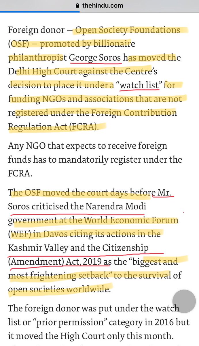 ഞാൻ നമ്മടെ കഥയിലോട്ട് വരാം 16/9/2016 OSF നെ വാച്ച് ലിസ്റ്റിൽ ഇട്ടെങ്കിലും അവര്‌ അതിനെതിരെ കേസുമായി വന്നത് 3 വർഷങ്ങൾക്ക് ശേഷം ആണ് സത്യത്തിൽ അവർ നല്ലൊരു അവസരം നോക്കി ഇരിക്കുകയായിരുന്നു മോദിയെ വീഴ്ത്താൻ എന്നത് ആണ് സത്യം അതിനിടയിൽ സോറസ് മോദിക്കെതിരെ കുറേ ആരോപണങ്ങൾ പറഞ്ഞിട്ടുണ്ട്