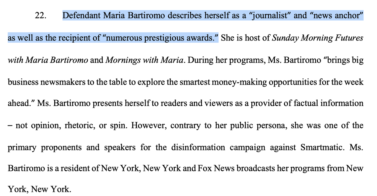 I mean, basically the Defendants ruined this company while pretending to be a news outlets and posing as legal experts.I love the shade here of "journalist" in quotation marks:9/