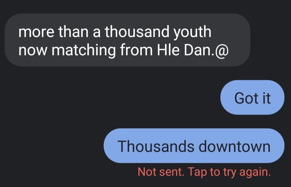 Strange things are happening on texts though. "@" have started appearing after some texts, and some messages took multiple tries to send.