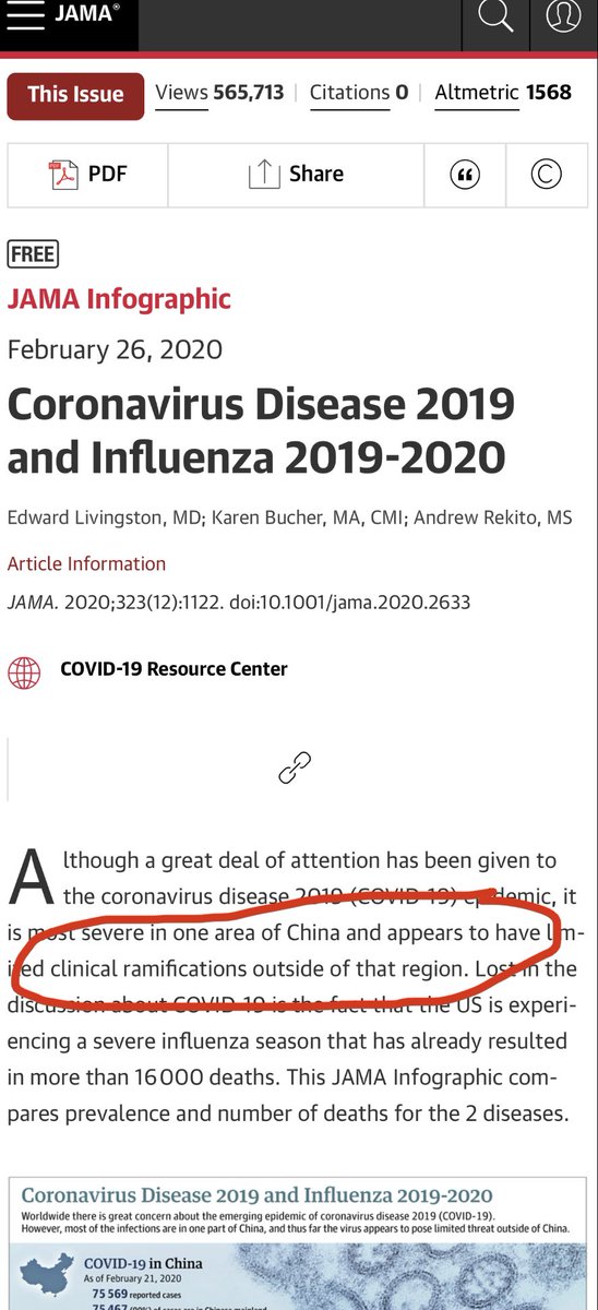 Almost 1 year ago, Feb 26, 2020, authors wrote in a top journal that the coronavirus posed “limited threat outside of China” & “wearing mask in public does not prevent people from getting”  #COVID19We should have listened to the actual aerosol scientists instead on masks! 