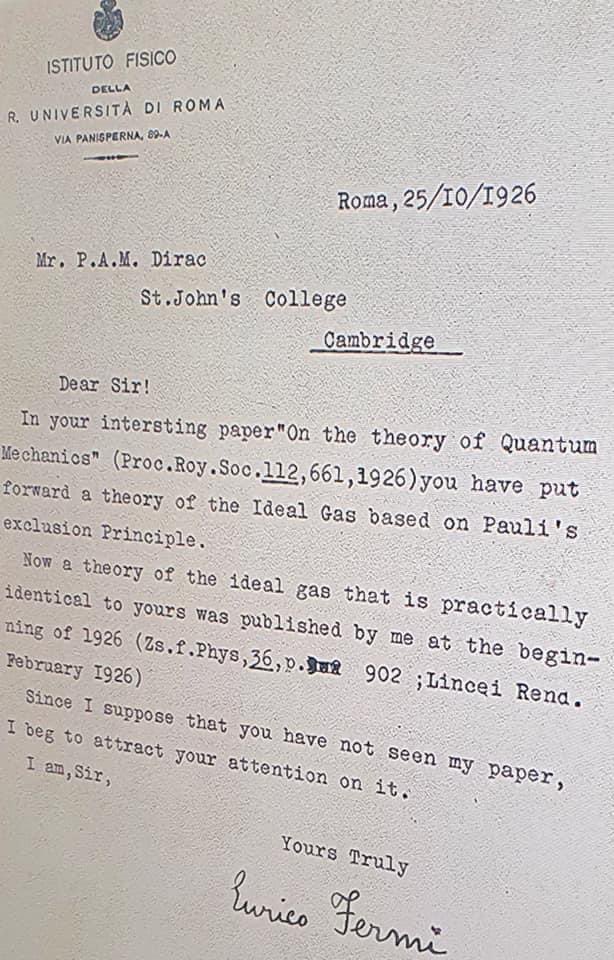 Dirac got lucky here - would’ve been a “major revision” had Enrico been the reviewer! 😂