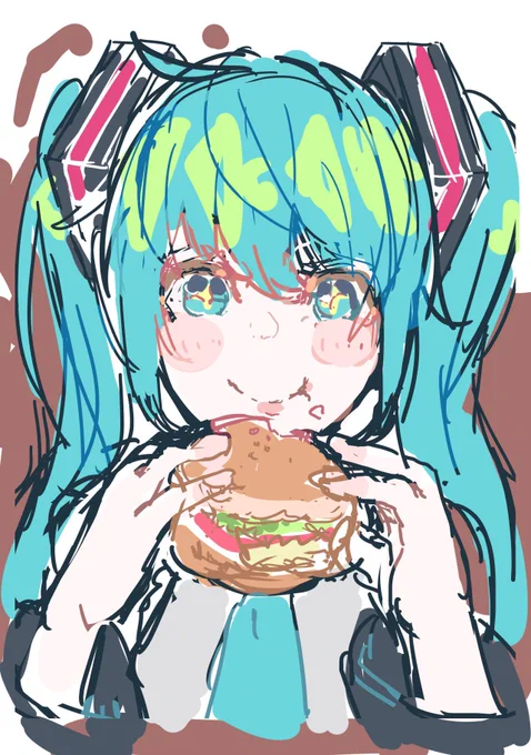 ハンバーガーミク表紙案 