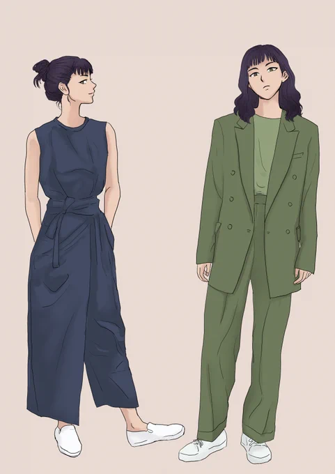 人物の練習中、ふざけて考え出したキャラたちだけど、結構ノリノリで時間を費やして描いてしまった。せっかくなので投稿しようかと 